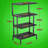 4-Tier Gaming Media Stand, Wooden Electronics Shelves For Video Game Consoles & AV Equipment, Black