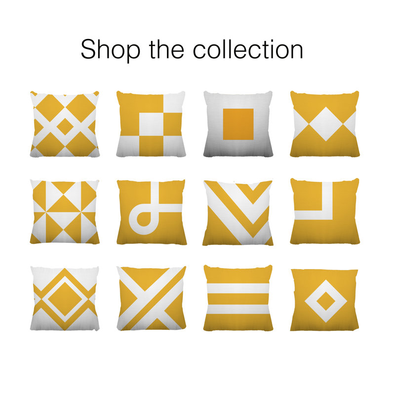 Coussin intérieur / extérieur Wheeler, L 17 po x H 17 po, Jaune