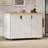 51" Fluted Kitchen Island With Drop Leaf, Farmhouse Accent Kitchen Island On Wheels With Internal Storage Rack, Rolling Kitchen Cart With Towel Rack For Kitchen, Dining Room Ash-1734488814