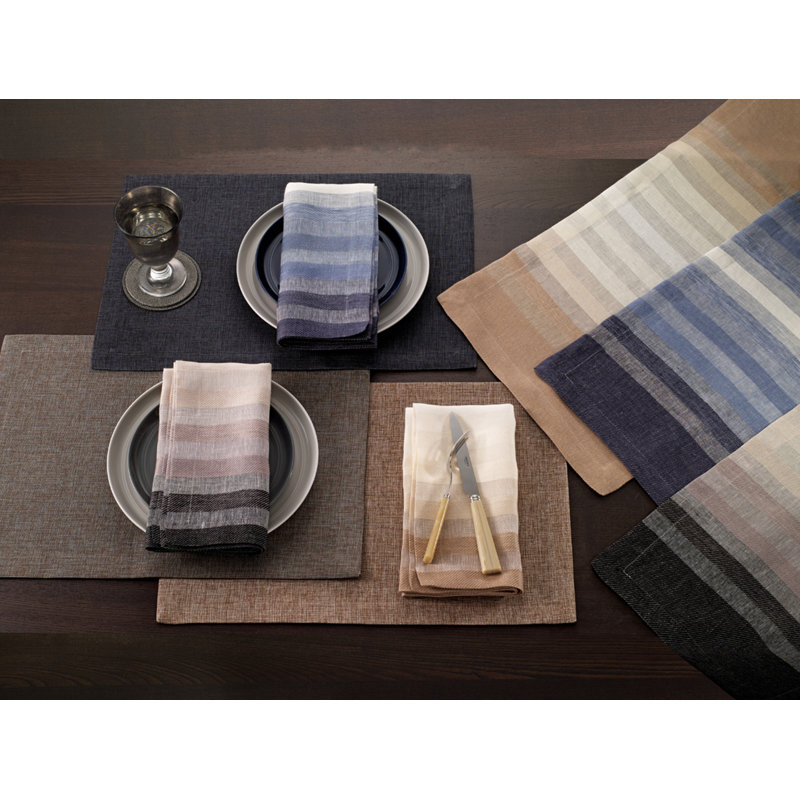 Gradient Stripe Linen Napkin, Navy