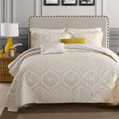 Modern & Contemporary Cotton Sateen Geometric Shapes Quilt