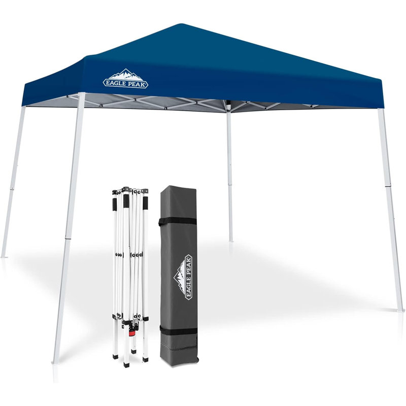 10X10 Slant Leg Pop-Up Canopy Tent With Instant Setup, Adjustable Height, And UV Protection For Outdoor Activities