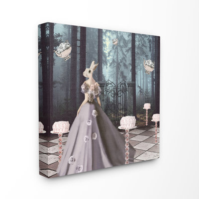 " Surreal Blue Bunny Wonderland Floral Tea Party In A Forest Landscape " by Nagel Mermaid
