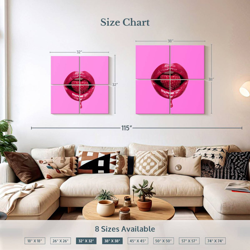 Shuttleworth Raspberry Lips, 32" H x 32" W