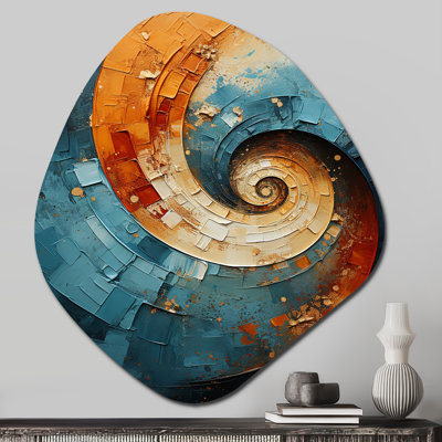 Cindylou - spirale abstraite, décoration murale en métal de forme unique, impression d'art moderne en forme libre