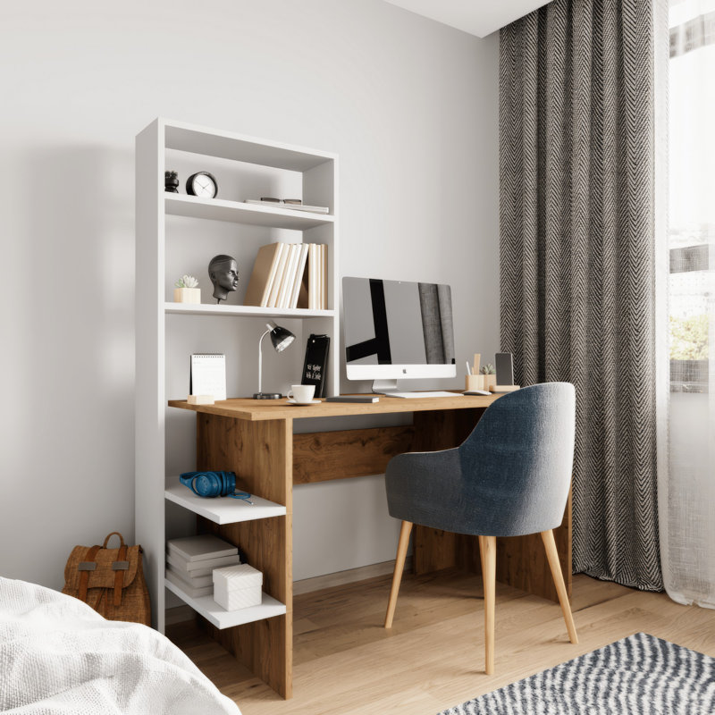 Elberfeld Writing Desk, White/Brown