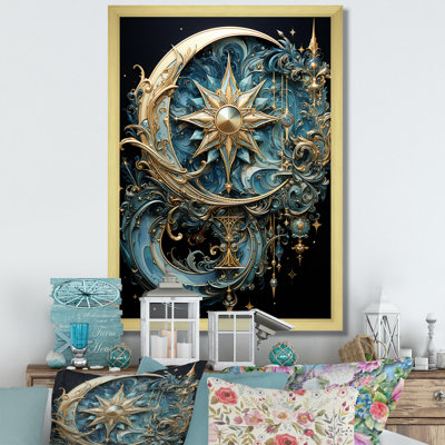 Johnaven Symbols Crescent Moon And Stars - Print on Canvas
