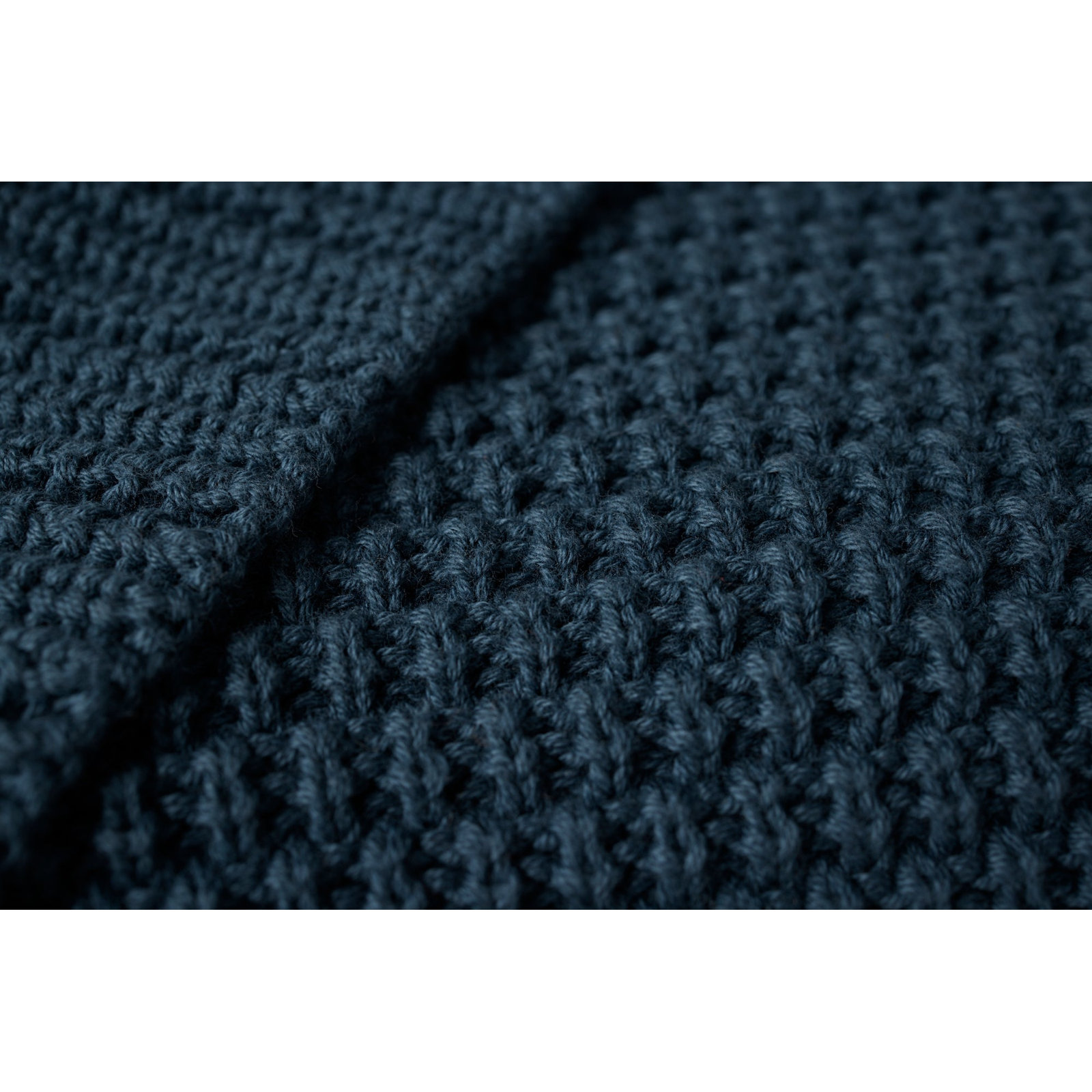 Avalon Cotton Knitted Throw Blanket, Twilight Blue