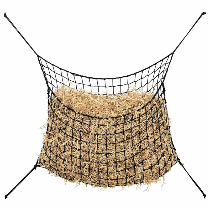 Vidaxl Hay Net Set Of 2 Polypropylene 29.5 X 19.7 In Foldable, Black