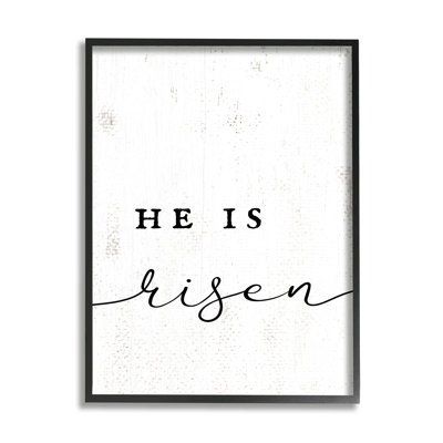 «He Is Risen Expression Rustic Pattern Minimal Text» par Daphne Polselli - impression