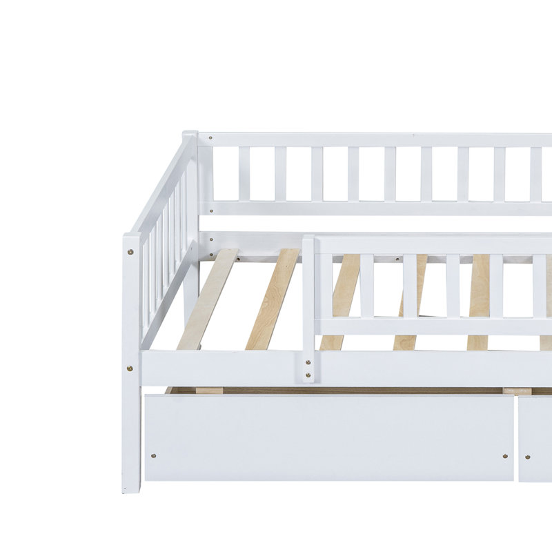 Halimo Kids Twin Daybed with Drawers, White