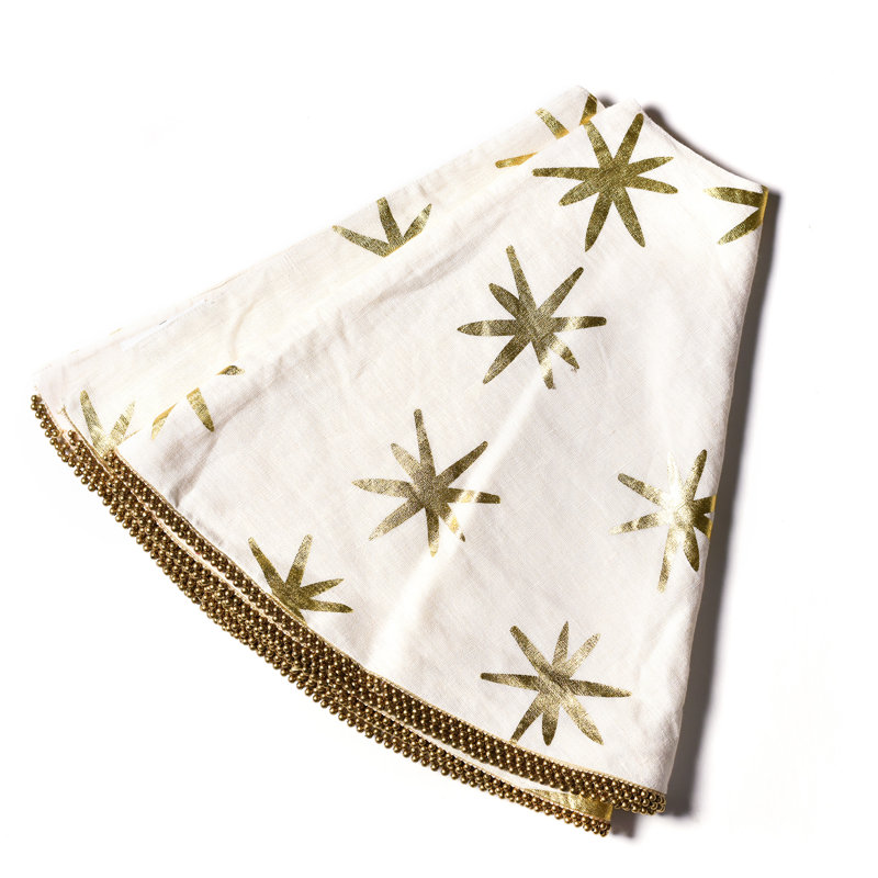 Geometric Linen Tree Skirt
