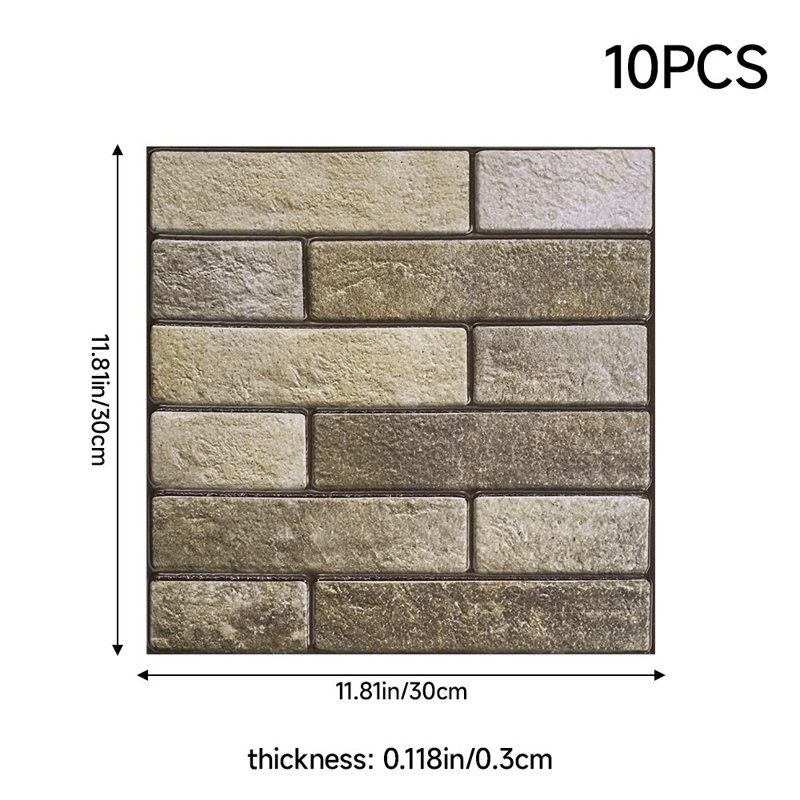 10Pcs Self-Adhesive Wall Tile Stickers