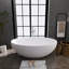 Baignoire de trempage autoportante 67 po x 39 po avec drain central en blanc mat 67 po x 39 po