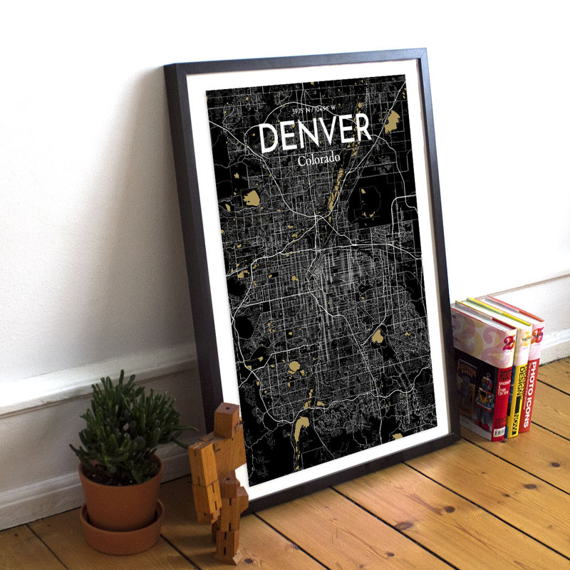 Denver City Map - No Frame Print, 50.8cm H x 40.6cm W x 0.13cm D