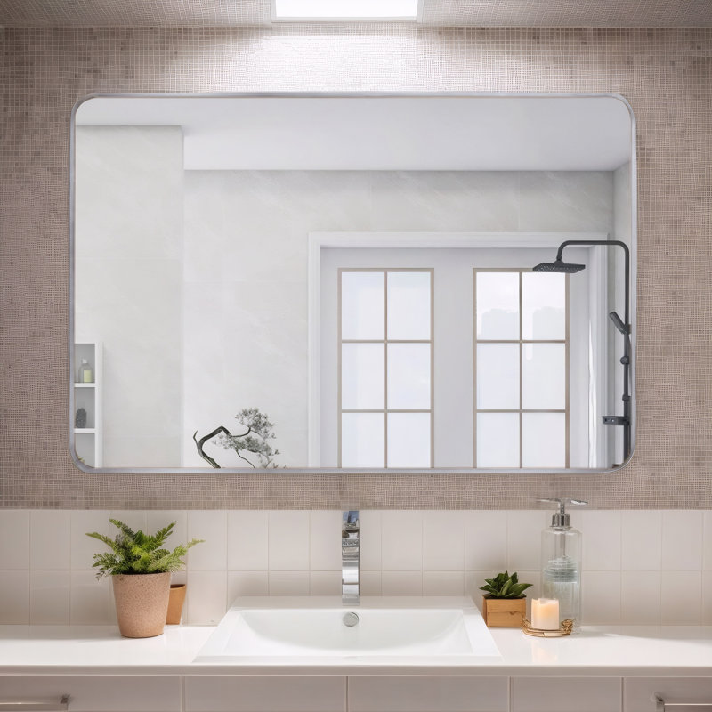 Miroir de salle de bain mural 30x40, Argent argent