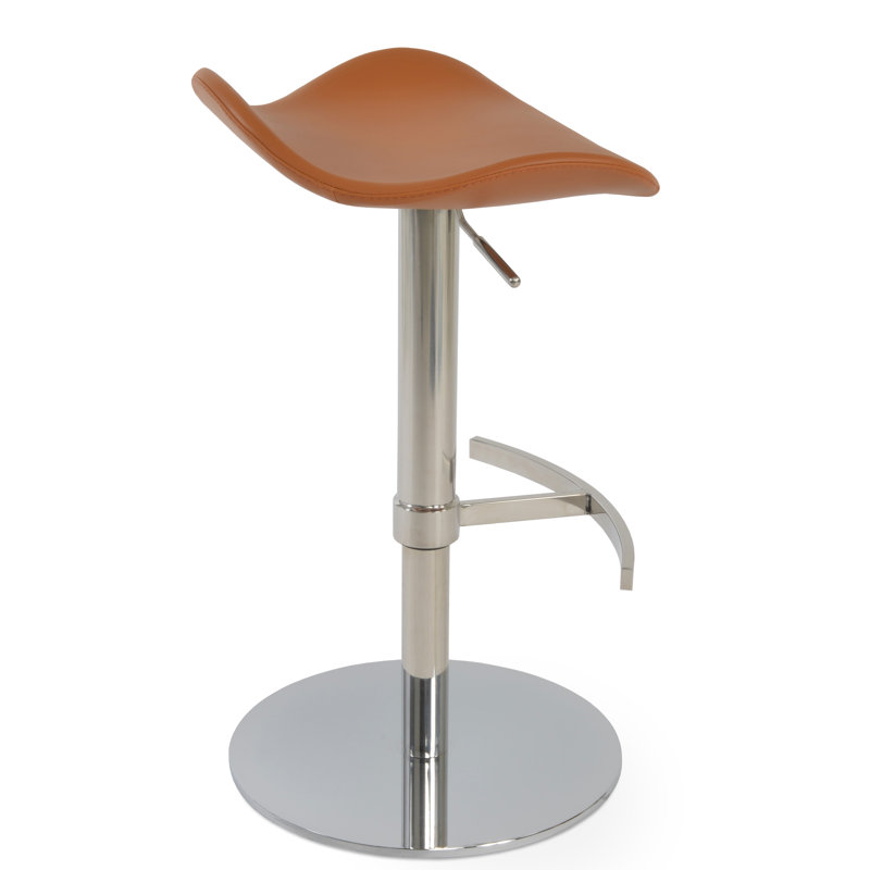 Falcon Piston Adjustable Height Swivel Bar Stool, Caramel