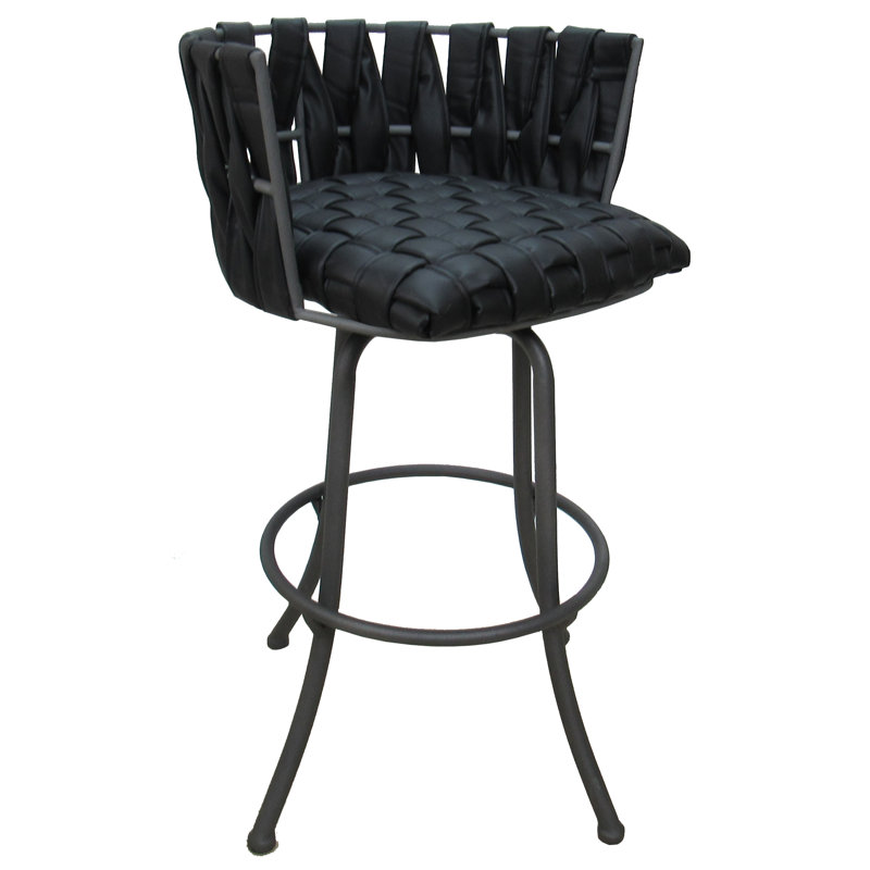 Comptoir, bar et tabouret très grand Leavittsburg, Tabouret de comptoir (siège d'une hauteur de 26 p, Gris, Brun Sanora
