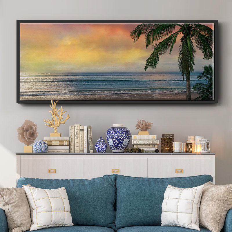 Sunset Cove II - toile encadrée, H 20 po x l 50 po