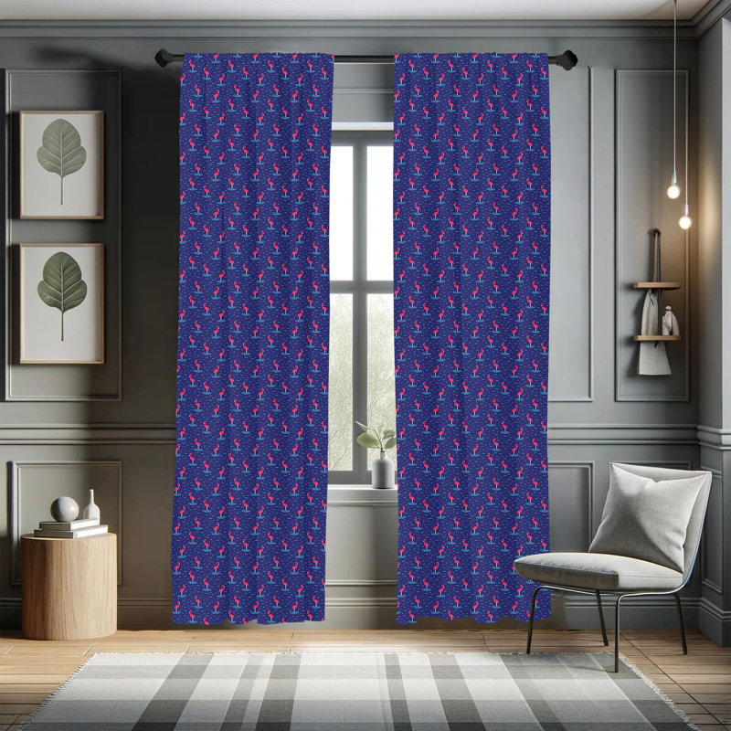 Flamingo Semi-Sheer Rod Pocket Sliding Panel, 28" x 95"