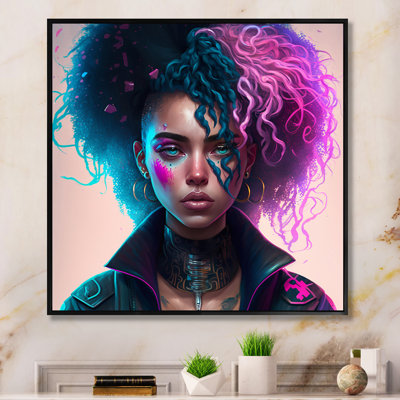 «Cyberpunk Woman With Curvy Hair II», reproduction sur toile
