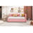 Upholstered Daybed With Trundle Sofa Bed Frame No Box Spring Needed, Linen Fabric-1375427359-1375427353