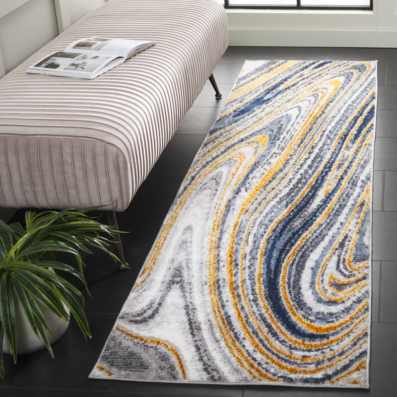 Tapis abstrait Lummie Performance Performance, Tapis de couloir 2 pi 2 po x 8 pi