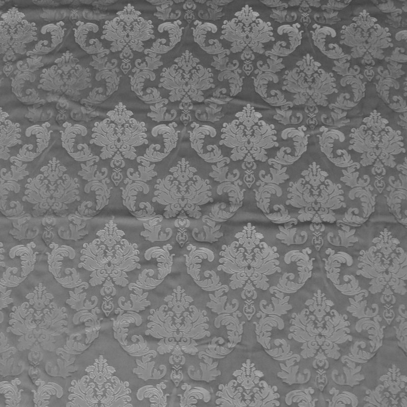 Cantonnière en velours damassé sur mesure, L 9 po x L 120 po, Argent