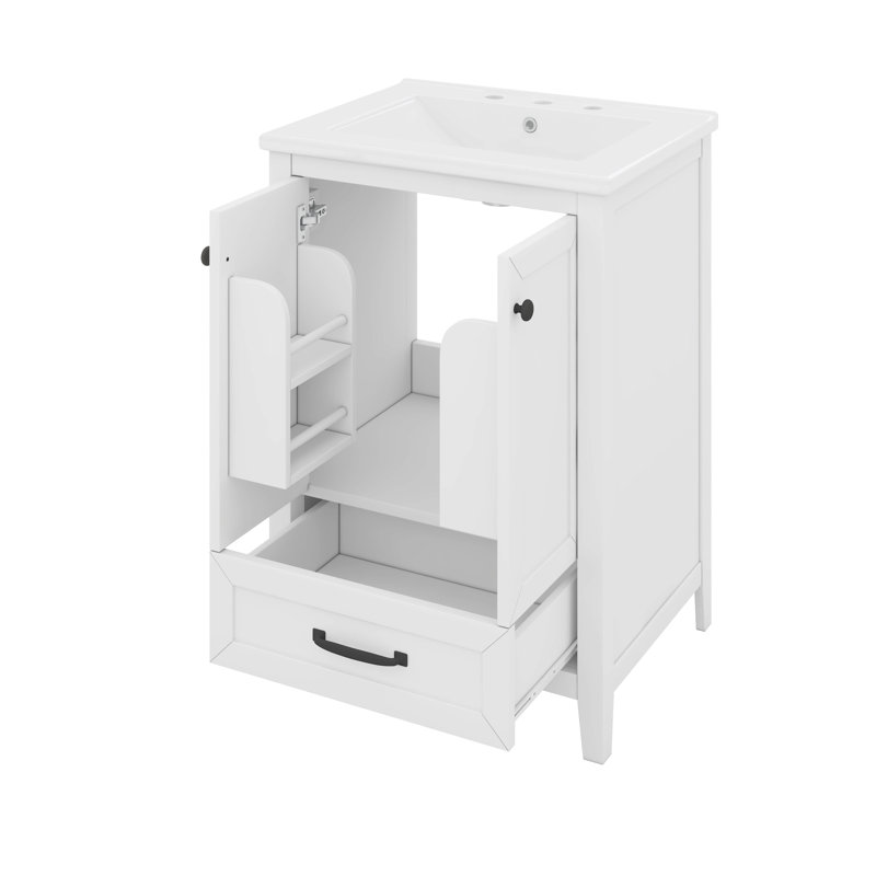Armoire de salle de bain avec tiroir et portes