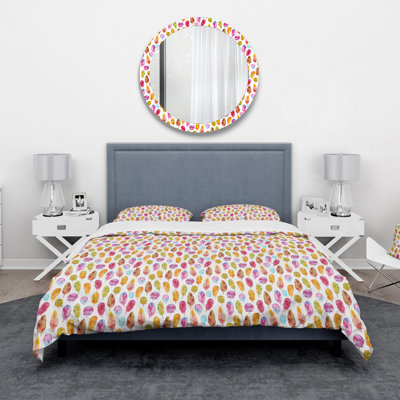 Ensemble de housse de couette moderne en microfibre rose