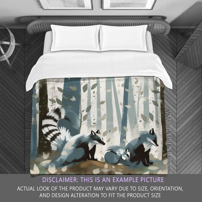Skunk Animals Blue Comforter, Twin Comforter