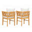 Ensemble de 2 chaises de salle à manger Farmhouse Modern avec rotin tissé à la main et bois massif, parfait pour les espaces rustiques et contemporains