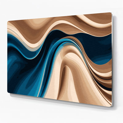 Gradient Abstract 93, art mural en métal bleu