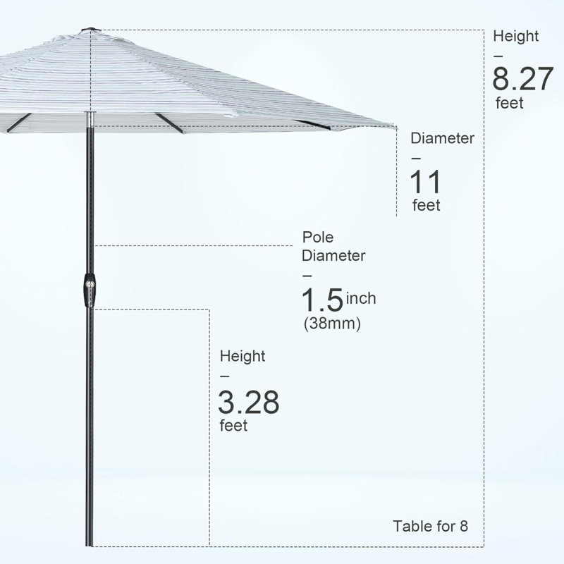 Parasol de plage 8 po Crayford