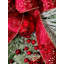 Ornement en forme de pin floqué mélangé or rouge 30 po Teardrop