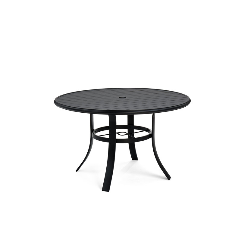 Aluminum Dining Table, Black, 28.5" H x 48" W x 48" D