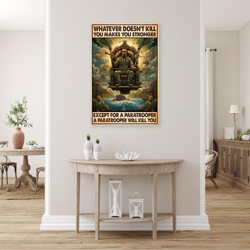 A Paratrooper Will Kill You - 1 Piece Rectangle Gr " A Paratrooper Will Kill You ", 20" H x 16" W x 1.25" D