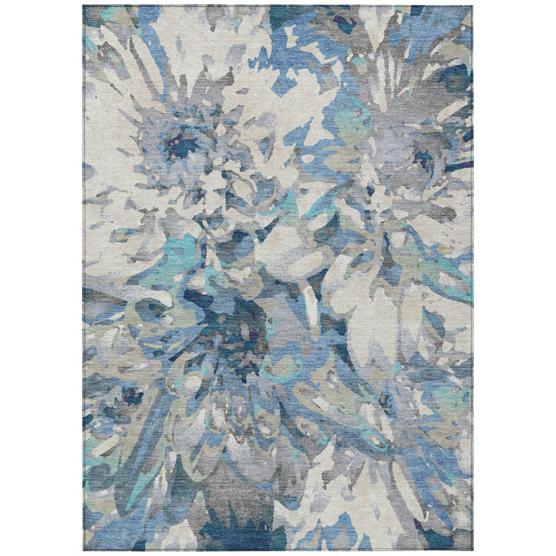 Machine Washable Indoor/Outdoor Chantille ACN2340 Floral Rug, Rectangle 2'6" x 3'10"