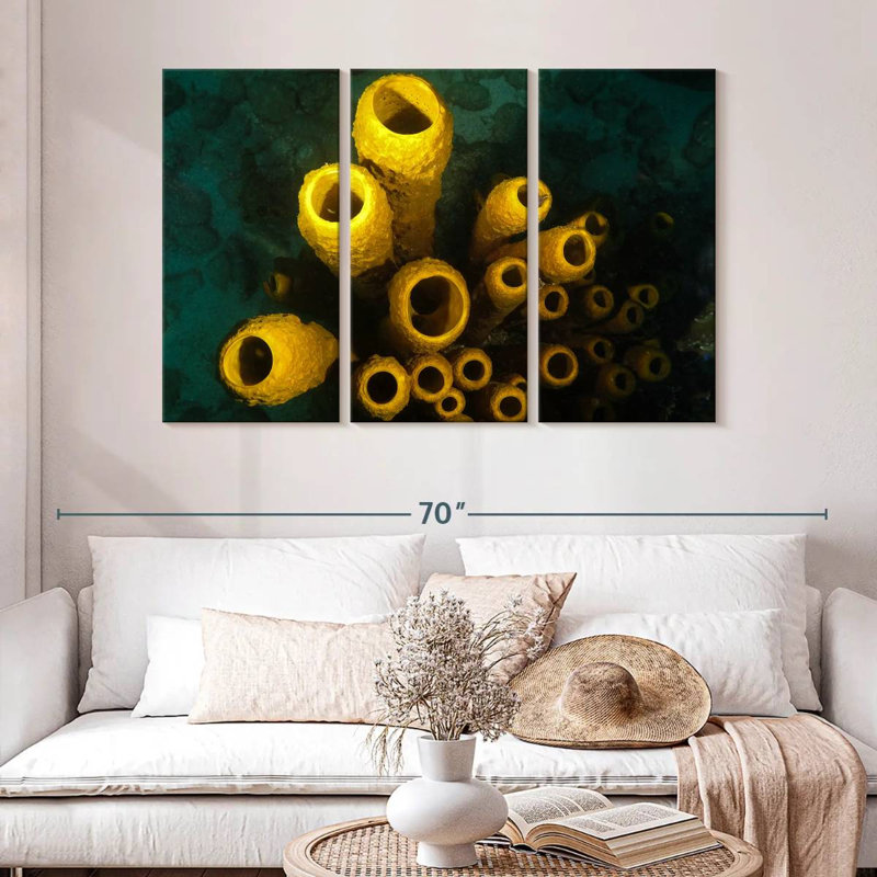 Brampt Yellow Pipe Corals, 32" H x 50" W