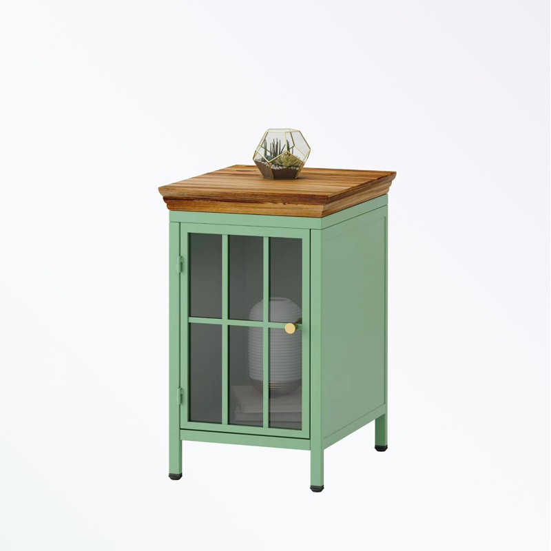 Table de chevet avec armoire de rangement, Vert