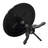 A Round Modern Kitchen Table with Ebony Wave Marble Pattern tabletop, Black Finish-1153974964
