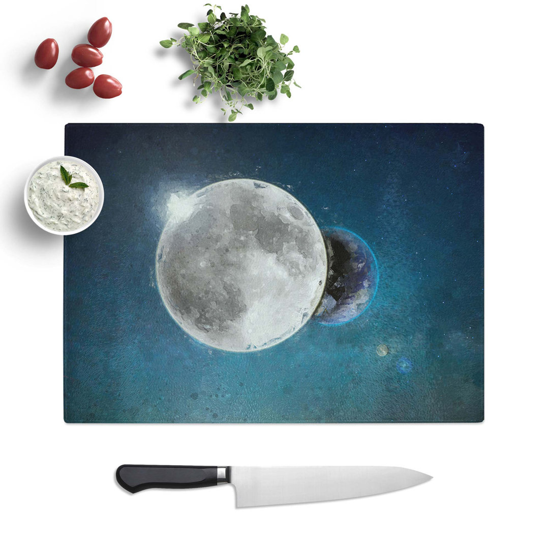 Glass Earth Behind The Moon in Abstract Chopping Board