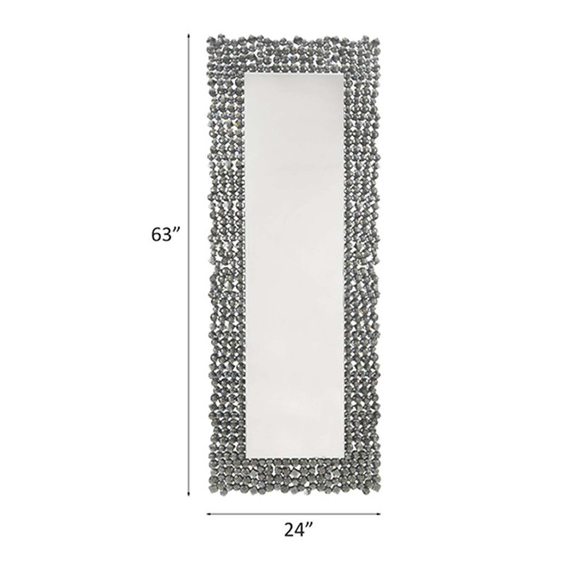 Mentone Faux Gemstones Flat Mirror, 63" H x 24" W