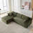 110" Modular Sectional Sofa No Assembly, Compression L-Shape Floor Sectional Couch with Chaise-1966744314