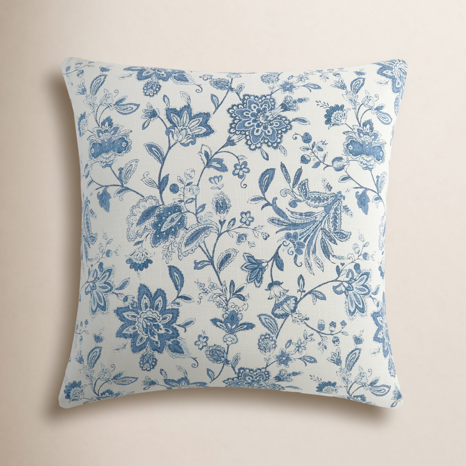 Rodanthe 20" x 20" Cotton Throw Pillow, Blue