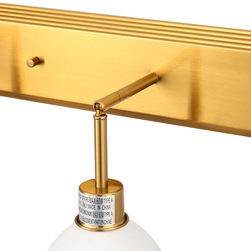 26 In. 3-Light Gold Bathroom Vanity Light With White Shades,Modern Wall Sconce For Bathroom, Vanity