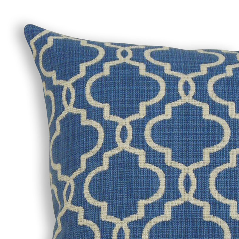 Coussin Rauf, 24 po x 24 po, Bleu / doré, Coussin décoratif