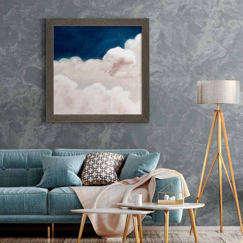 Nuit trouble, reproduction d’art encadrée, Pas de tapis, Toile avec cadre gris, H 27,5 po x l 27,5 po x P 1,5 po