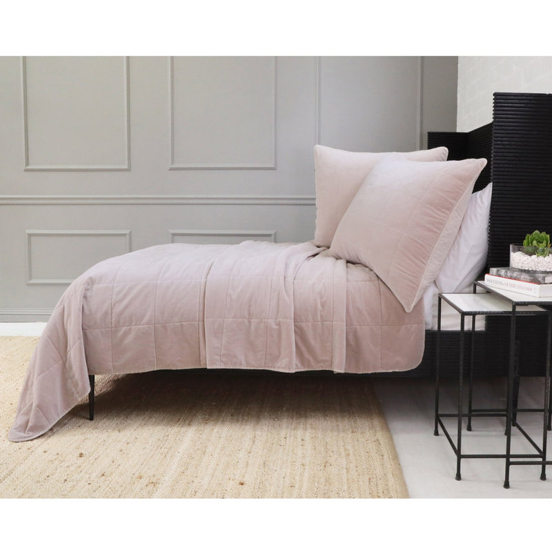 Amsterdam Velvet Coverlet, Blush, Twin Coverlet/Bedspread