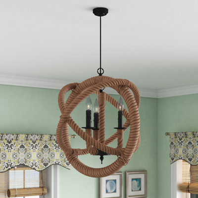Lustre en forme de globe à 3 lumières de style bougie Lipford